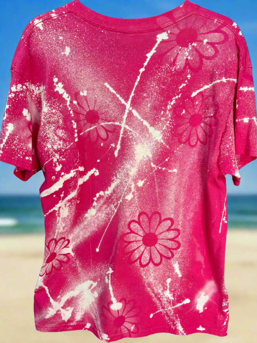 L Pink Flower with White Sparkle