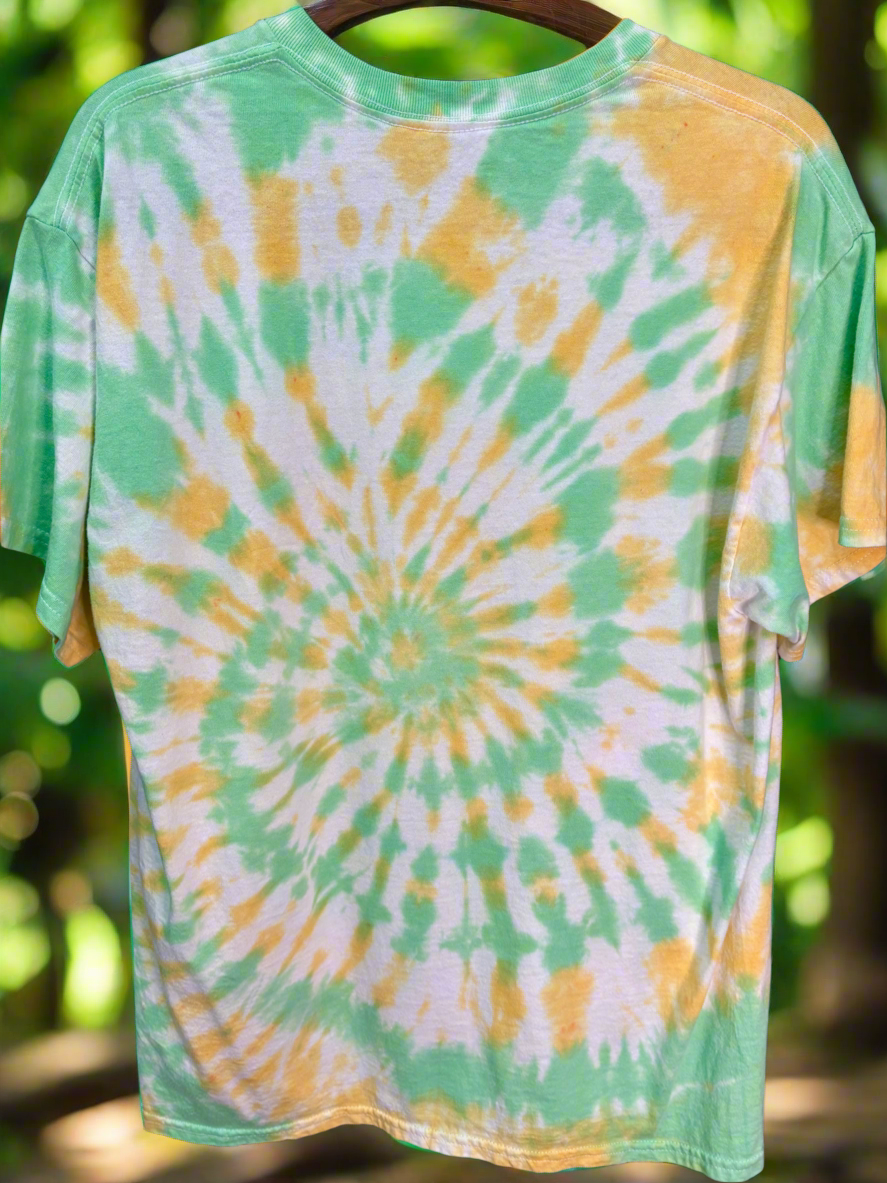 L Green & Gold Tie Die