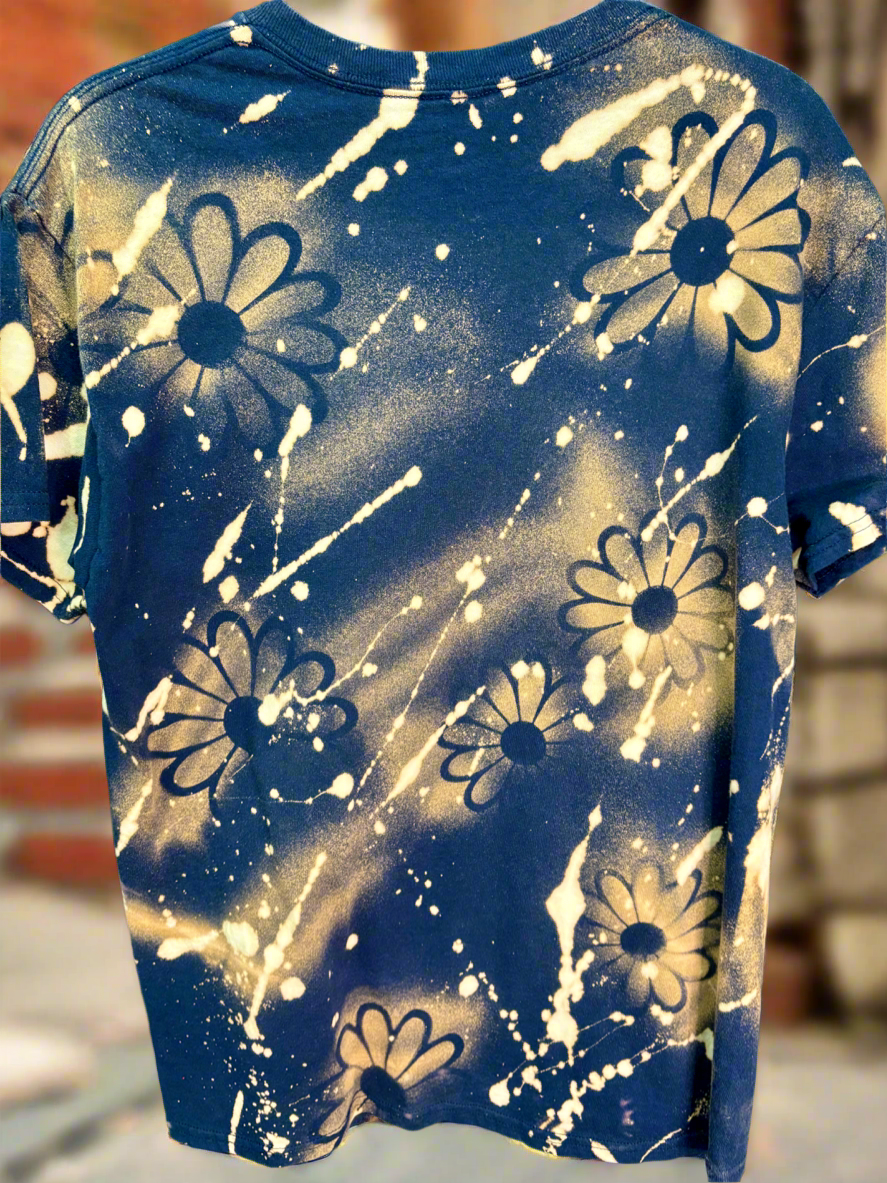 M Blue Flower with Gold Logo