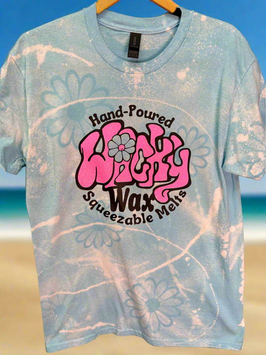 M Baby Blue Flower with Pink Sparkle Logo